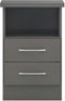 Nevada 2 Drawer Bedside 3D Effect Grey