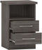 Nevada 2 Drawer Bedside Black Wood Grain