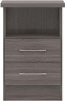 Nevada 2 Drawer Bedside Black Wood Grain