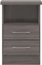 Nevada 2 Drawer Bedside Black Wood Grain