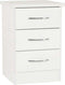 Nevada 3 Drawer Bedside White Gloss