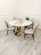 Nyros 1.2 Sintered Stone Top Round Dining Table With  4 Etta Chairs