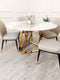 Nyros 1.2 Sintered Stone Top Round Dining Table With  4 Etta Chairs