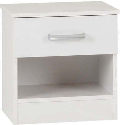 Polar 1 Drawer Bedside White