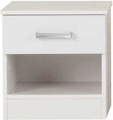 Polar 1 Drawer Bedside White