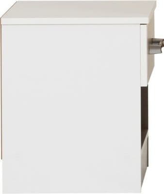 Polar 1 Drawer Bedside White