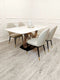 Riona 1.8M Gold Dining  Table With 4 Etta Chairs