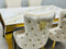 Sofia 150cm Ceramic Cream& Gold Frame  Table And 4 chair