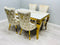 Sofia 150cm Ceramic Cream& Gold Frame  Table And 4 chair