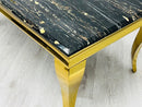 Sofia 160cm Black & Gold Frame Marble Table