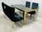 Sofia 160cm Black & Gold Frame Marble Table