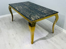 Sofia 160cm Black & Gold Frame Marble Table