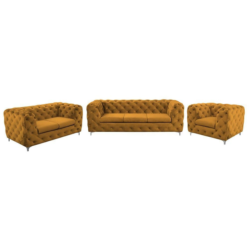 Sophia Mustard 3+2+1 Seater Sofa Set Living Room Furniture