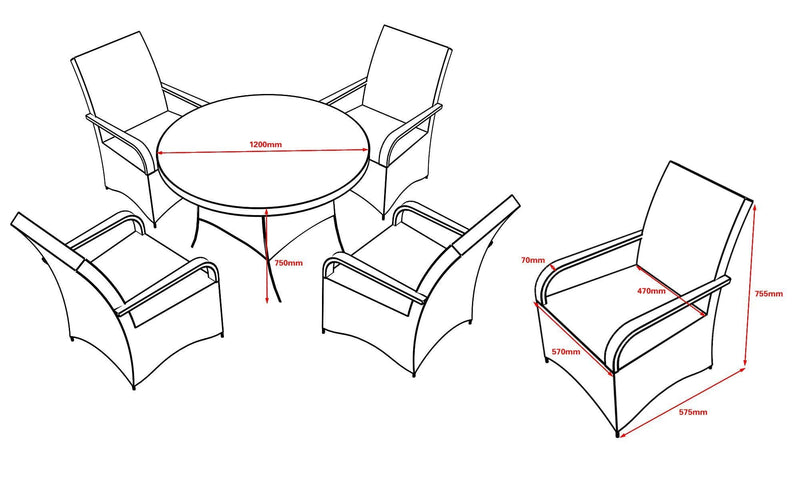 The Somet 4 Seater with Round Table