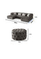 U Shaped Rocky Chesterfield Grey Corner Sofa With Puff