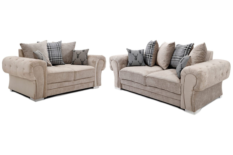 Verane Scatter Back 3+2 Seater Sofa Set Mink