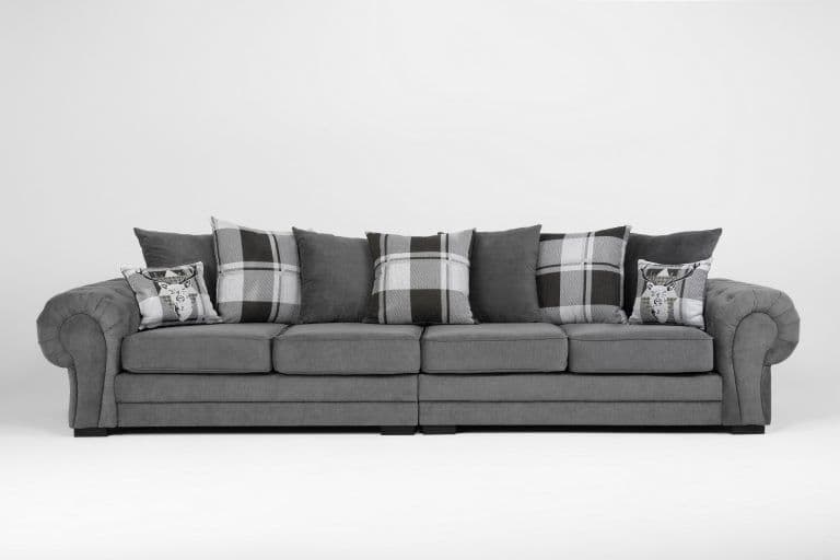 Verino 4 Seater Scatter Back Sofa Dark Grey