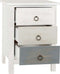 Vermont 3 Drawer Bedside Grey/ White