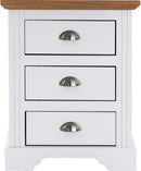 Vermont 3 Drawer Bedside Grey/ White