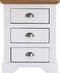 Vermont 3 Drawer Bedside Grey/ White