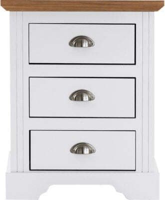 Vermont 3 Drawer Bedside Grey/ White