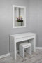 White Mirrored Dressing Table W/ Stool