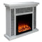 White/Silver Crushed Diamond Fireplace